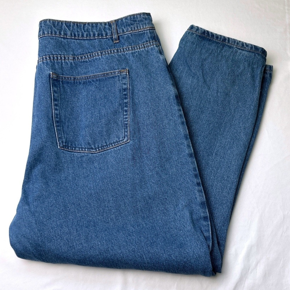 Nasty Gal Womens High Waisted Tapered Leg Medium Wash Mom Jeans Size 16 Casual